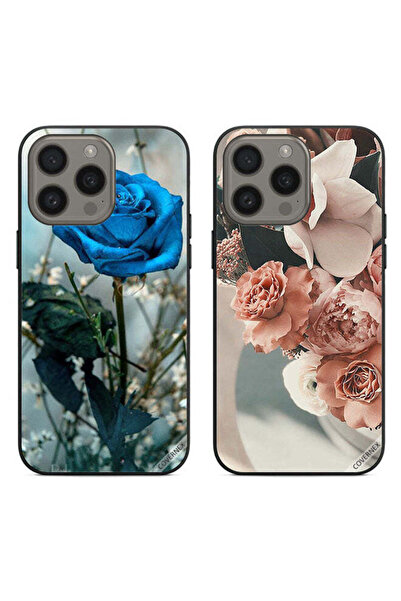 Covernex حافظتان لهاتف Apple iPhone 15 Pro، أغطية حماية وردية مسائية وزهور خو...
