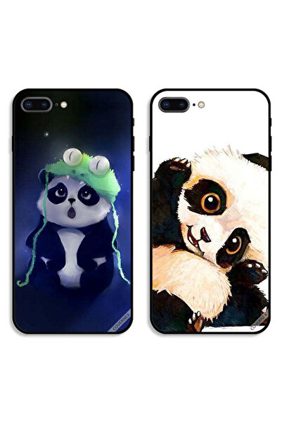 Covernex حافظتان واقيتان لهاتف Apple iPhone 7 Plus بتصميم باندا وقبعة وفن باندا