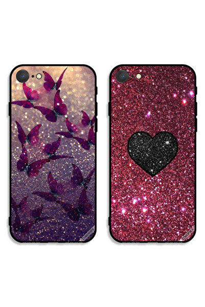Covernex حافظتان لهاتف Apple iPhone SE (2020) أغطية واقية برسومات فراشات لامع...