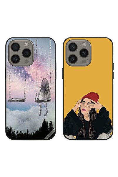 Covernex حافظتان واقيتان لهاتف Apple iPhone 15 Pro، تصميم فتاة وحيدة حزينة
