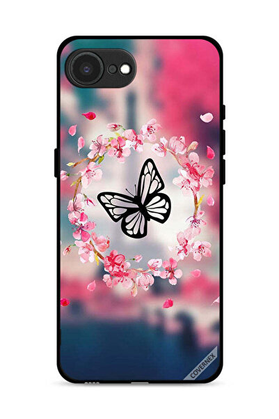 Covernex غطاء حماية لجهاز Apple iPhone 16e بتصميم فراشة وحلقة زهور