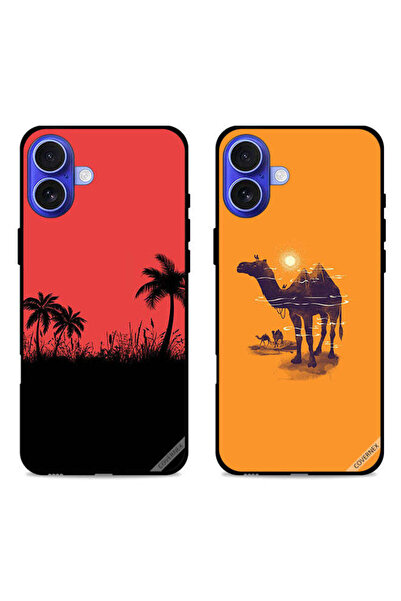 Covernex حافظتان واقيتان لهاتف Apple iPhone 16 Plus بتصميم شجرة التمر وفن الجمال