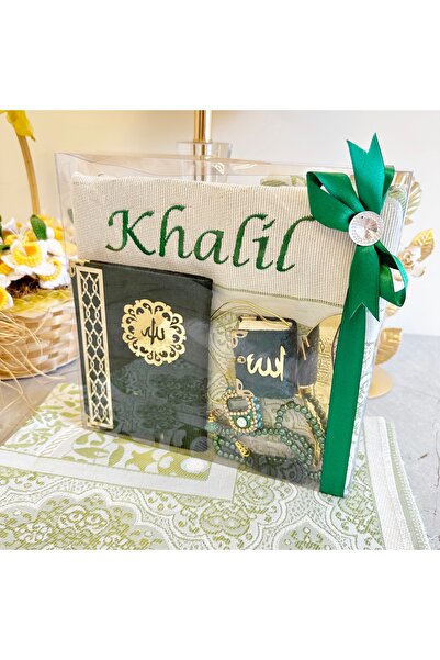 Safa Gift İsimli Seccade, Zikirmatik, Kadife Yasin, İnci Tesbih, Kitap Ayracı...