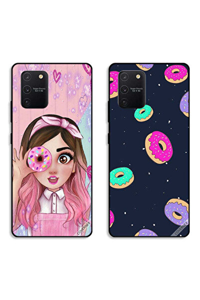 Covernex حافظتان واقيتان لهاتف سامسونج جالاكسي S10 لايت بتصميم دوناتس وفتاة م...