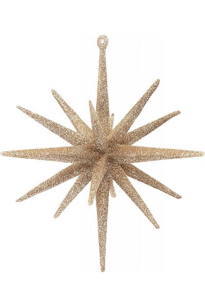 Kistore Set of 4 KI Store Christmas stars, plastic, gold, 15 cm