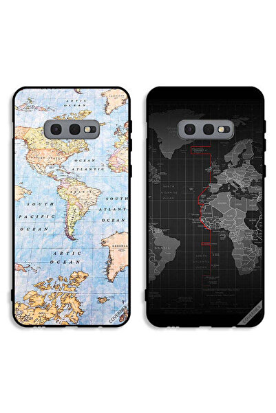 Covernex حافظتان لهاتف Samsung Galaxy S10e مع أغطية حماية خريطة العالم