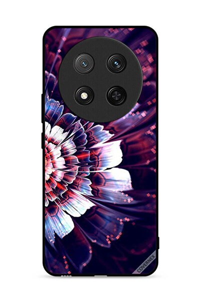 Covernex غطاء حماية لهاتف Honor X9c 5G مزين بزهرة كبيرة عاكسة على الجانب الأيسر