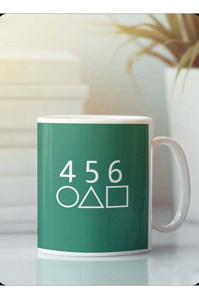 Story of candle Ceramic Mug with 'Squid Game' Design in White Color