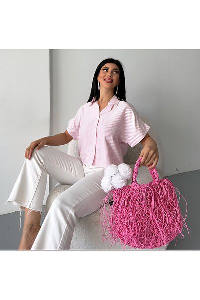 DİMA Cămașă cu mânecă scurtă cu model în dungi cu detalii de piatră