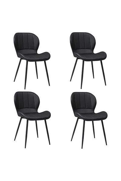 ARTA DOOR Set of 4 Topaz Eco-Leather Chairs, Kitchen, Living Room, Bedrooms or Hallways, Upholstered with Leather