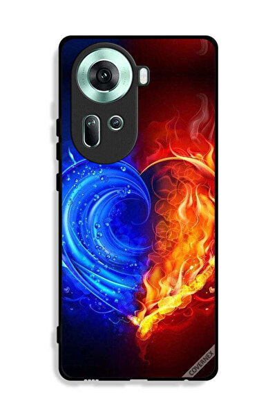 Covernex غطاء حماية Oppo Reno11 5G بخلفية قلب النار والماء