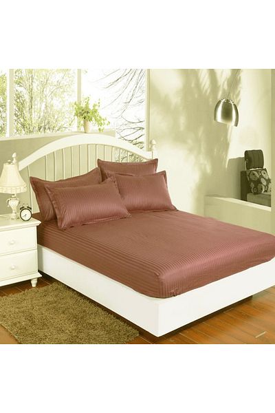Pucioasa Damask bed cover set + 2 pillowcases, mattress 120x200cm, dark brown