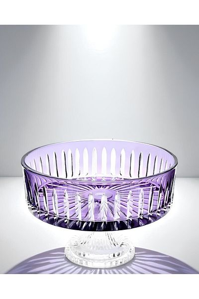 Akden Kristal Crystal Cutting Decor Handworked Colorful Glass Bowl