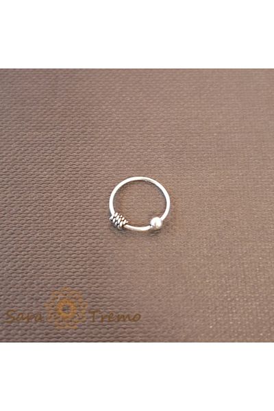 saratremo Unisex Nose Piercing with Two Decorations, Silver 925 - Diameter 1 cm