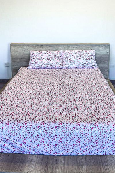 Newsevinç Ev Tekstili 100% Cotton Patterned Double Bed Sheet Set - 160 X 200 cm