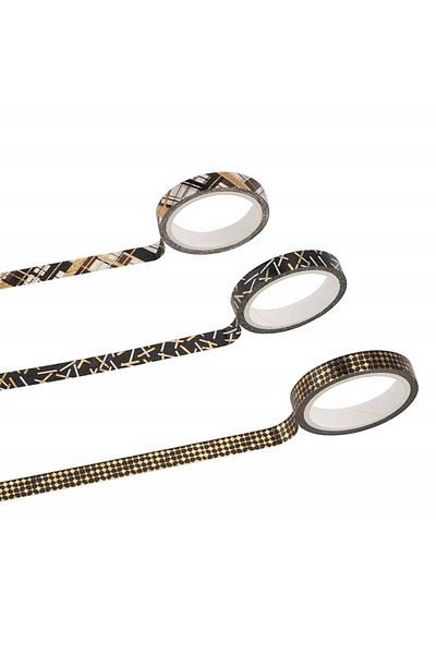 OEM Set of 20 rolls of DIY tape, white/black/gold, 5 m x 7.2 mm