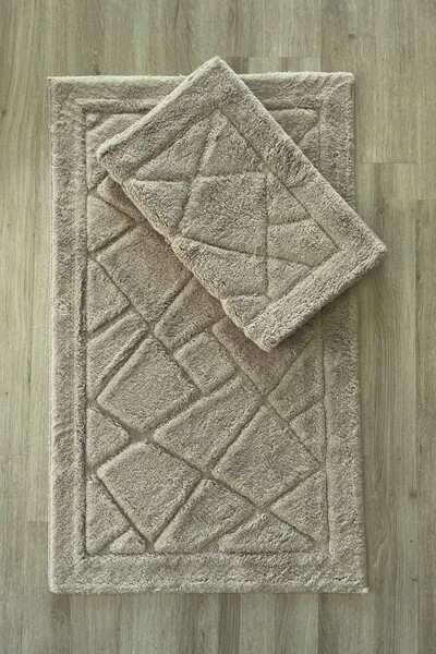 Hevia Home طقم سجادة حمام منسوجة من القطن ماصة للماء ناعمة الملمس، مجموعة سجا...