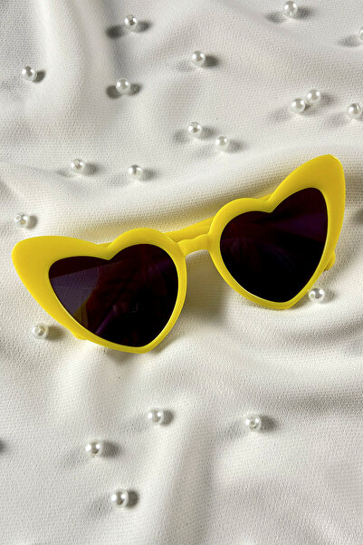 ZEYMERADE نظارات العريس والزفاف على شكل قلب أصفر، نظارات العروس ووصيفات العرو...