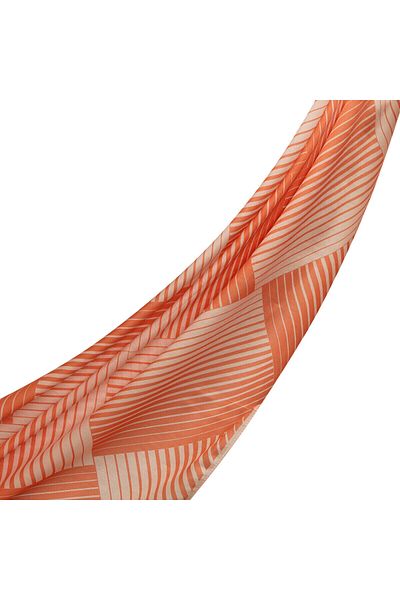 ipekevi Orange Patterned Cotton Rayon Scarf