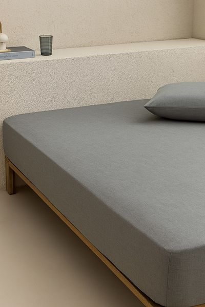 Nart Home Single Cotton Fitted Sheet Dark Gray