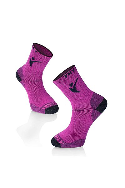 Try to Fly Șosete Groase Pentru Drumeție Din Lână De Merinos Fucsia