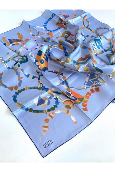 Belli Eșarfă Tivil din mătase pură 4036 - 82 Ice Blue Mixed Pattern