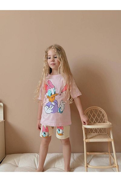 YİGİT BUTİK Yigit Butik Printed Girls Set with Shorts