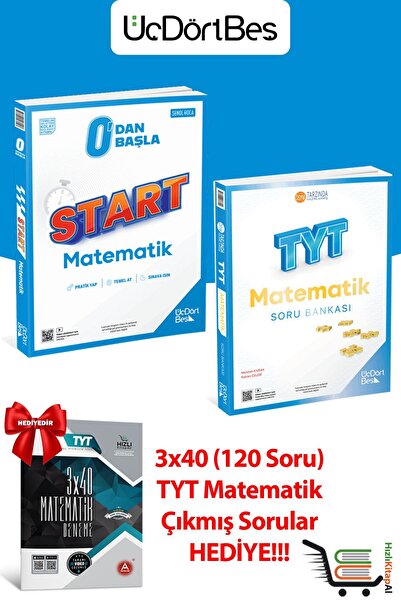 Üç Dört Beş Yayıncılık HEDİYELİ Matemetik Soru Bankası Seti 3 kaynak