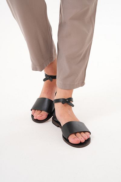 DaphneSandals Genuine Leather Women's Black Bodrum Sandals - Kk2131
