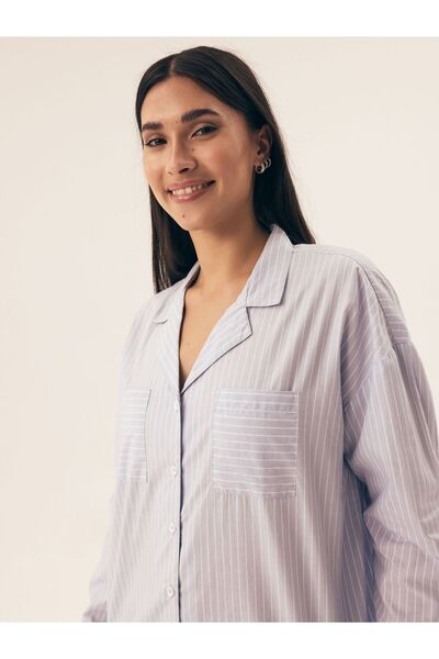 Henderson Elegant & stylish women's pajama with swodish cut & striped pattern & sensual & casual | Nanda