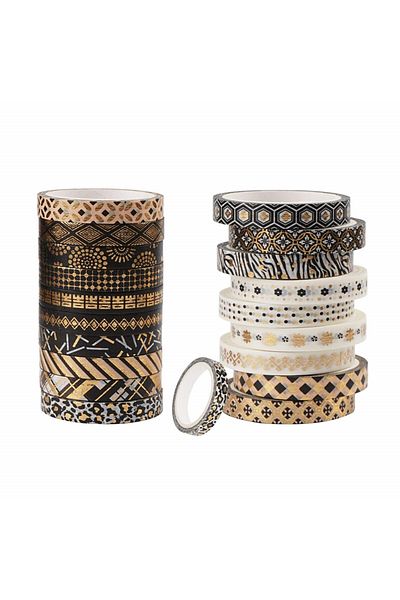 OEM Set of 20 rolls of DIY tape, white/black/gold, 5 m x 7.2 mm