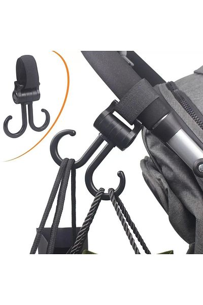 Beruflic Velcro Goods Carrying Apparatus 360 Degree Rotatable Plastic Hook Compatible for Baby Stroller