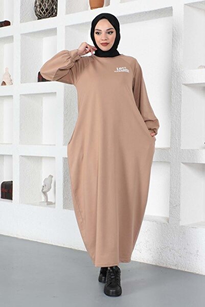 MG Φαρδύ μοντέλο φαρδύ φόρεμα VİZON