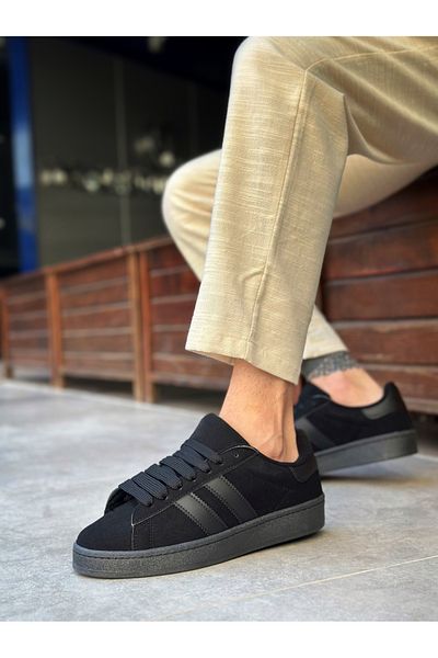 pabucmarketi Lace-Up Men's Casual Shoes Black (Black Sole)