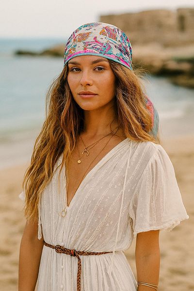 New Obsessions Μποέμικο σατέν μπαντάνα με υφή
