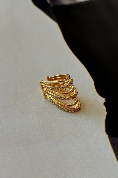 Trendy Butik Zircon Stone Detailed Cartilage Earrings