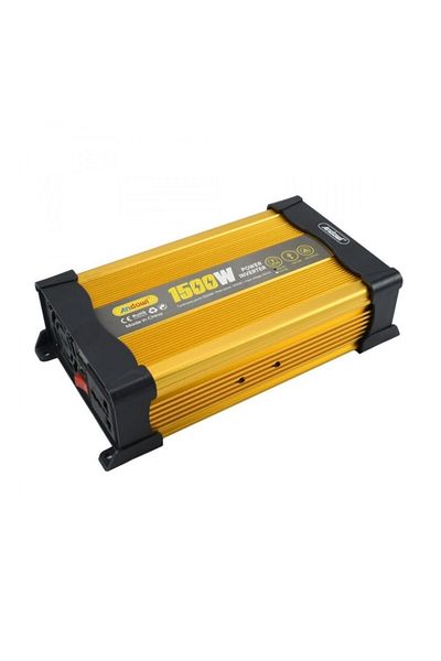 divendi-ro Invertor de tensiune auto Andowl KS1500, 1500W, 12V, 220V, 26 x 11 x 6.5cm, placat cu aur