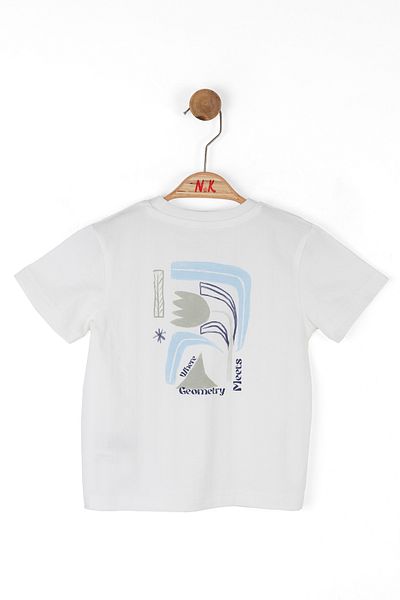 NK 48604 Geometry Boy Ecru-Blue Tshirt
