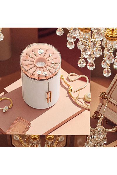 intoku Decorative Covered, Drawered Jewelry & Bijouterie Organizer