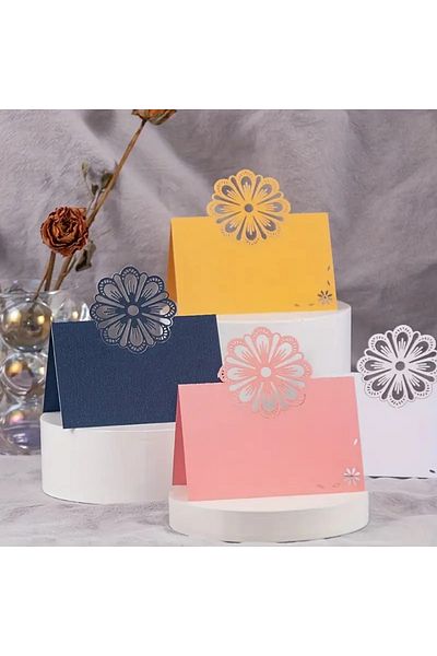 saratremo Greeting card with cut flower - elegant model, various colors