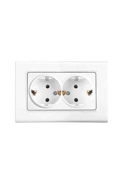 PANASONIC Double Schuko Socket Linnera White