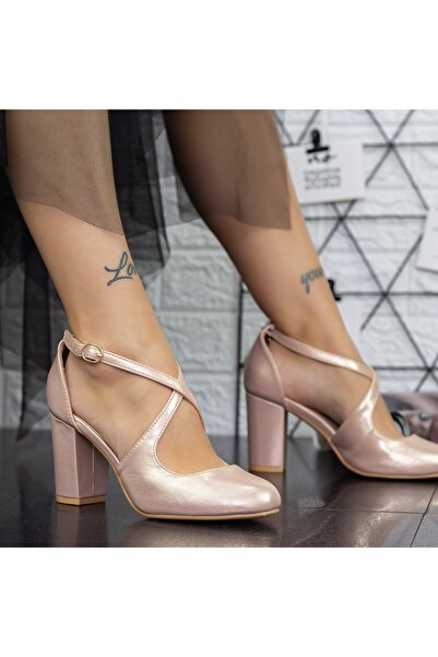 mei Παπούτσια με Χοντρό Τακούνι 2YXD31A Σαμπανιζέ |