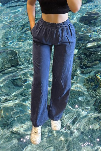 VibeGaia High Waist Soft Textured Elastic Comfortable Fabric Trousers