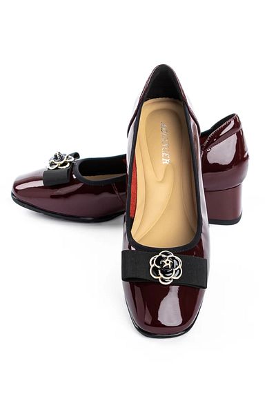 advancer Chunky Heel Shoes 21106 Burgundy |