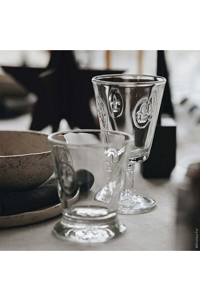 La Rochére Set of 6 Fleur de Lys wine glasses 6 x 24cl, very resistant glass