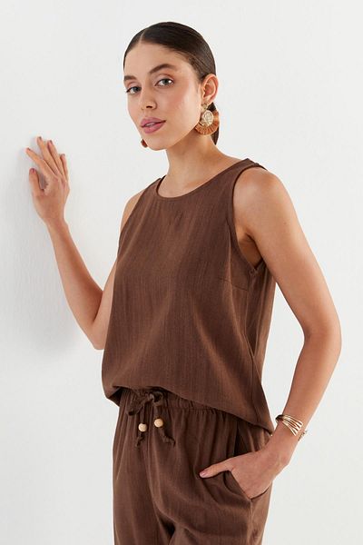 Shopping Shop Linen Suit Brown