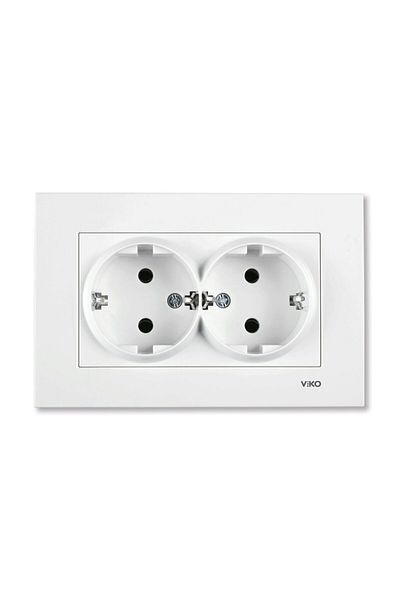 Viko by Panasonic Double Schuko Socket Viko Karre Clean White