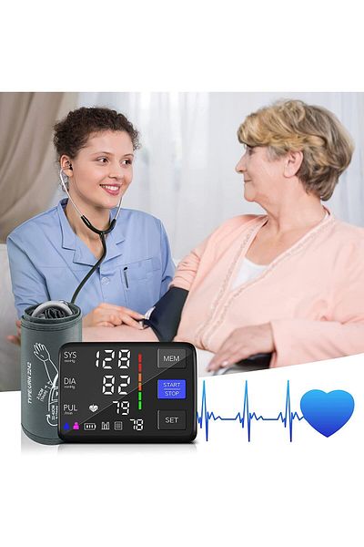 WowStep Arm Blood Pressure Monitor, Pulse, Precision Sensor, LCD, Cuff 22-42 cm, 2 Users, Memory Function