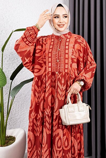 SGS Φόρεμα με έθνικ σχέδιο από βισκόζη ΚΙΡΕΜΙΤ