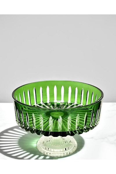 Akden Kristal Crystal Cutting Decor Handworked Colorful Glass Bowl